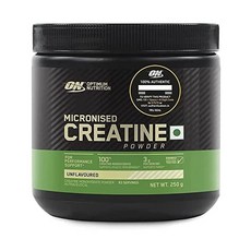 Hetro OptiMuM Nutrition(ON) 미분화된 크레아틴 분말 - 250그램 83인분 1인분에 3g의 100% 일수화물 운동 성능 및 힘 지원 무맛