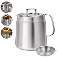 뉴스타 인덕션 304스텐 주전자 멀티 케틀팟, 케틀핏+오일 필터, 1.5L, 1개, 원색