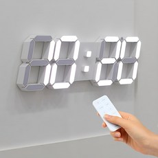 무아스 3D 빅플러스 벽걸이 LED 벽시계, 화이트 홈데코 무아스 3D 빅플러스 벽걸이 LED 벽시계, 화이트 홈데코