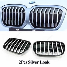 자동차 앞 범퍼 키드니 그릴 BMW G08 iX3 2020 스타일 공기 흡입 레이싱 바디 키트 튜닝, 01 Sliver Look