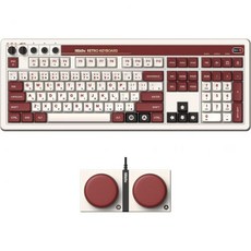 8BitDo 레트로 108 기계식 키보드 108개의 키와 통합된 Numpad Bluetooth2.Windows 및 Android용 4GUSB-C 핫 스왑 가능 무선 게임 - F, Fami Edition