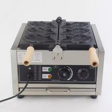 와플 기계 XEOLEO 타이야키 메이커 물고기 모양 붙지 않는 코팅 전기 가스 1400W 3 개, 1개, 4) stainless steel - 220V 50HZ