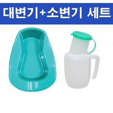 현대의료 휴대용 환자 간병 이동 소변통 대변통 소변기+대변기 세트, 1세트