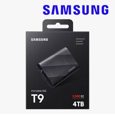 삼성전자 포터블 외장 SSD T9 USB 3.2 Gen 2x2 4TB MU-PG4T0B/WW