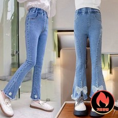 아동 여아 리본 플라워 데님 부츠컷 청바지 2종세트