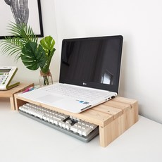 스토니처 심플 원목 듀얼 모니터 받침대, 심플(기본)