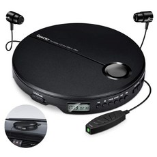 Gueray Gueray 독일 레트로 휴대용 CD 플레이어 씨디피 CDP, 블랙, ZL 1906