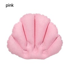 반신욕 베개 컵을 가진 연약한 온천장 목 목욕 팽창식 테리 피복 팬 모양 목 지원 욕조, 분홍색, 1개
