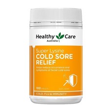 Healthy Care 헬씨케어 슈퍼 라이신 콜드소어 릴리프 1000mg 100정 Super Lysine Cold Sore Relief, 1개