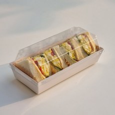 키친코디 크라프트 샌드위치용기 직사각 190*85*35mm 화이트, 1세트, 50개