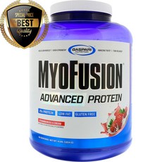 가스파리 뉴트리션 MyoFusion 고급 프로틴 파우더 딸기 & 크림 1814g 헬스 근육 유청 단백질 보충제, １개　　(개당 137,000원 - 코드 841p)