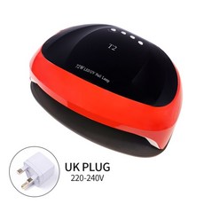 젤 네일 램프 드릴 기계 젤램프 네일굽기 매니큐어 건조기 T2 UV 72W 듀얼 손 및 발톱 건조 디자인 용 36LED로 건조 53, 협력사, 빨간색 영국 플러그