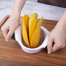 릴스베이 망고씨 스텐 커터기 망고 슬라이서 나이프 필러 간편한 씨 제거기 과일커터, 1개, 실버