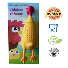 Everyday Delights Chicken Rooster Hen Silicone Infuser for Herbs or Loose Tea Leaf (Cooking Utensil, 1