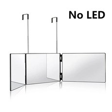 삼면 접이식 거울 트리폴드 헤어 컷 셀프 미용 스타일링 이발 도, 1.No LED, 1개