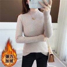 겨울폼 여성의류 두꺼운 슬림 반목 스웨터 기모 융 이너티셔츠 이너웨어 가을