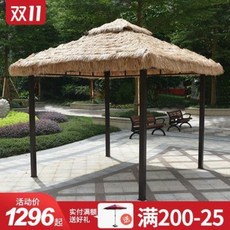 동남아 야자수 밀짚 볏짚 야자수 초가 파라솔 야외 차양막 모방 초가지붕 정농가 악실외 마당 사각텐트 우산 짚 비막, 01 초가정 3x3m