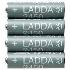 이케아 LADDA 라다 충전지 배터리 4개 AA 1.2V 2450mAh