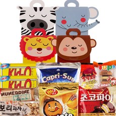 화이트데이 사탕 캔디 초콜릿 종합과자 9종 선물세트 초대형 남친 여친 회사 교회 학원 학교 유치원 단체 사무실 간식 박스, 01_1PYP_동물 4종 간식박스 세트 [소확행]