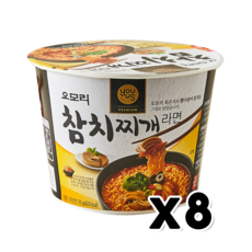 오모리 참치찌개라면 큰컵 135g x 8개 (무료배송)