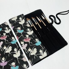 핸드메이드 기예 대용량 멀티 브러시 커튼 유화그림 물 분필 수납 롤, 발레 여자
