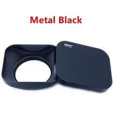 호환 Sony Fujifilm Olympus 미러리스 카메라 렌즈 DV 캠코더 용 사각 후드 37 40.5 52 mm, 02 Metal Black, 03 39MM, 1개