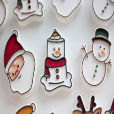 크리스마스에디션 석고방향제 채색키트(3+1), 1 눈사람, 4 루돌프, 2 산타