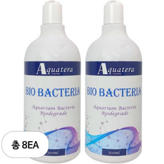 아쿠아테라 관상어용 수족관 수질개선 물갈이 박테리아제, 8개, 500ml
