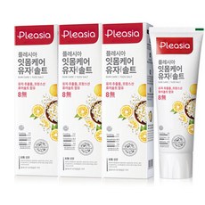호정스토어 Pleasia 자연주의 치약 프랑스산 퓨어 솔트함유 잇몸케어 유자솔트, 3개입