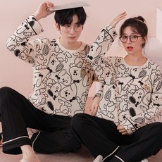 리카 심플 베이직 커플잠옷