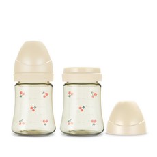 그로미미 체리쉬 PPSU 젖병 트윈팩 200ml, 퓨어골드, 노꼭지
