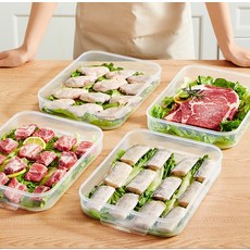 냉동 만두 보관함 정리함 음식 냉장고 용기 밀봉 투명 주방 트레이 가정용, 1개, (그린 1단) 만두 60개