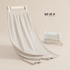 데이지 스커트 자수 봄가을 겨울 힙랩 백트임 뒷트임 슬릿 원스텝 니트 하프기장