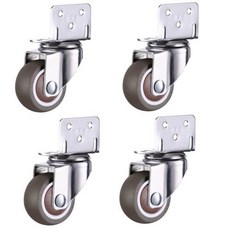 4 pcs 가구 캐스터 바퀴 부드러운 고무 회전 캐스터 트롤리에 대 한 꽤 롤러 바퀴 침대 침대 바퀴 가정용 액세서리, 1.0 인치, 11)1.0 인치 - 은