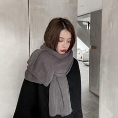 다소미얼 Dec.12 164번 머플러 여 겨울 심플 캐시미어 숄에 따뜻한 니트 학생 넥워머Z