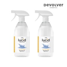[디볼베르] 루시드 손소독제 스프레이 500ml 에탄올70% 의약외품 (흡입 경구독성 폐부종ZERO 어린이 피부 장난감 식기류 문고리 의류 이불 등 모든 사물 소독), 2개