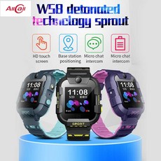 AllCall W58 키즈 스마트 워치 GPS 트래커 4G SIM 카드 비디오 통화 라이트 카메라 SOS IP67 방수 Smartwatch For Girls Boys|스마트 시, 1개, 단일, aqua blue
