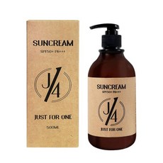 저스트포원 J41 선크림 대용량 500ml SPF50+ 골프 스포츠 끈적임없는 촉촉한 온가족 자외선차단제 썬크림, 1개