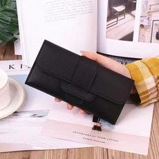 카드 여성용 PU 가죽 지갑 럭셔리 롱 걸쇠 접이식 패턴 동전 여성 단색 얇은 클러치 휴대폰 가방