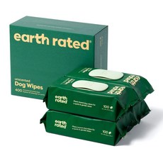 Earth Rated 어스레이티드 강아지 물티슈 100개입 4개, 100개 - earthrated