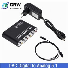 Grwibeou-AC3 오디오 디지털-아날로그 5.1 채널 스테레오 DAC 컨버터 광학 SPDIF 동축 AUX 3.5mm-6 RCA 디코더 증폭기, 1.USB Cable - ifizendac3