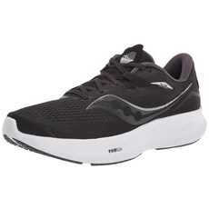 Saucony 남성용 라이드 15 러닝화 블랙/화이트.