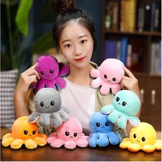 양면문어 인형 20cm 반전표정 리버시블 미니플래쉬 애착인형, 4번+랜덤