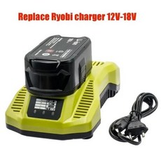 Ryobi 무선 전동 공구 교체품 리튬 이온 배터리 9800mah 18V 충전기 BPL1820 P108 P109 P106 RB18L50 RB18L40 ONE18V 신제품, 2) 육군 녹색, 1개
