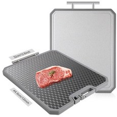 Patelai 주방용 대형 도마 1개 양면 44.9 x 30.8cm17.5 12.6인치 304 스테인리스 스틸 및 밀짚 PP 내장 그라인더 샤프너 과일 채소 고기 절단용, 1