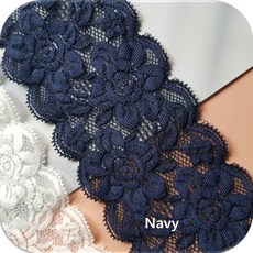 dklace 스판레이스 3087 레이스 3 color ( 8cm 1yd 기준 ), Navy, 1개