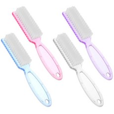 WLLHYF 4Pcs 핸들 그립 네일 브러시 핸드 클리너 스크럽 소프트 강모 청소 4가지 색상 매니큐어 도구 손톱 및 발가락용 키트, 1개