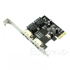 2 포트 ESATA PCI-E PCI Express 6Gbps to SATA 3.0 SATA III ASM106 카드 어댑터