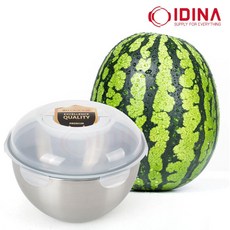 고드림 스텐 수박 보관 용기 통 야채 샐러드 통 6.6L, 1개
