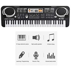 wosume 61 Keys Digital Music Piano Keyboard-Digital Keypad Piano Musical Instruments Children #39;, One Color_One Size, One Color, 상세 설명 참조0